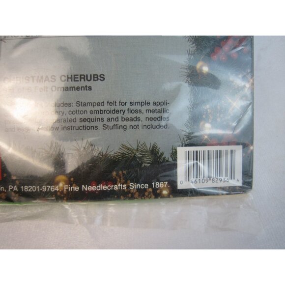 1991 BUCILLA Felt Ornaments Kit #82936 Christmas Cherubs-Angels - New Old Stock - Picture 4 of 7